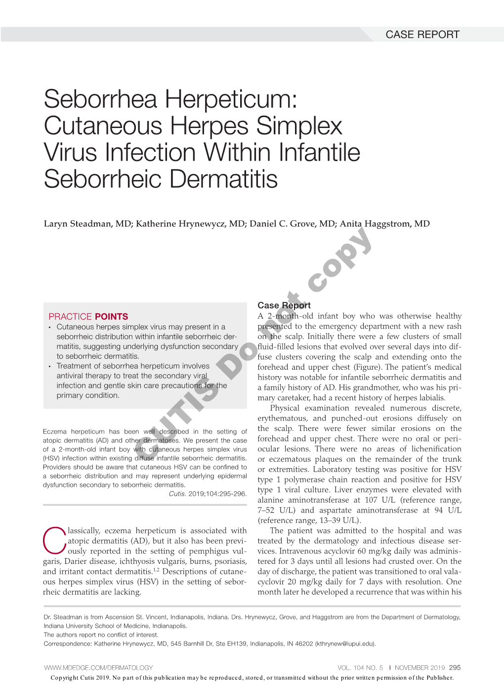 Cutaneous Herpes Simplex Virus Infection Within Infantile Seborrheic Dermatitis