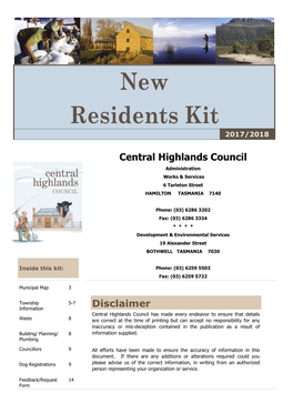 New Residents Kit Index