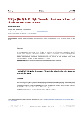 Múltiple (2017) De M. Night Shyamalan. Trastorno De Identidad Disociativo: Otra Vuelta De Tuerca