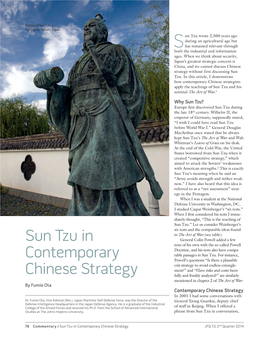 Sun Tzu in Contemporary Chinese Strategy JFQ 73, 2Nd Quarter 2014 the General Recited the Whole Passage in Table