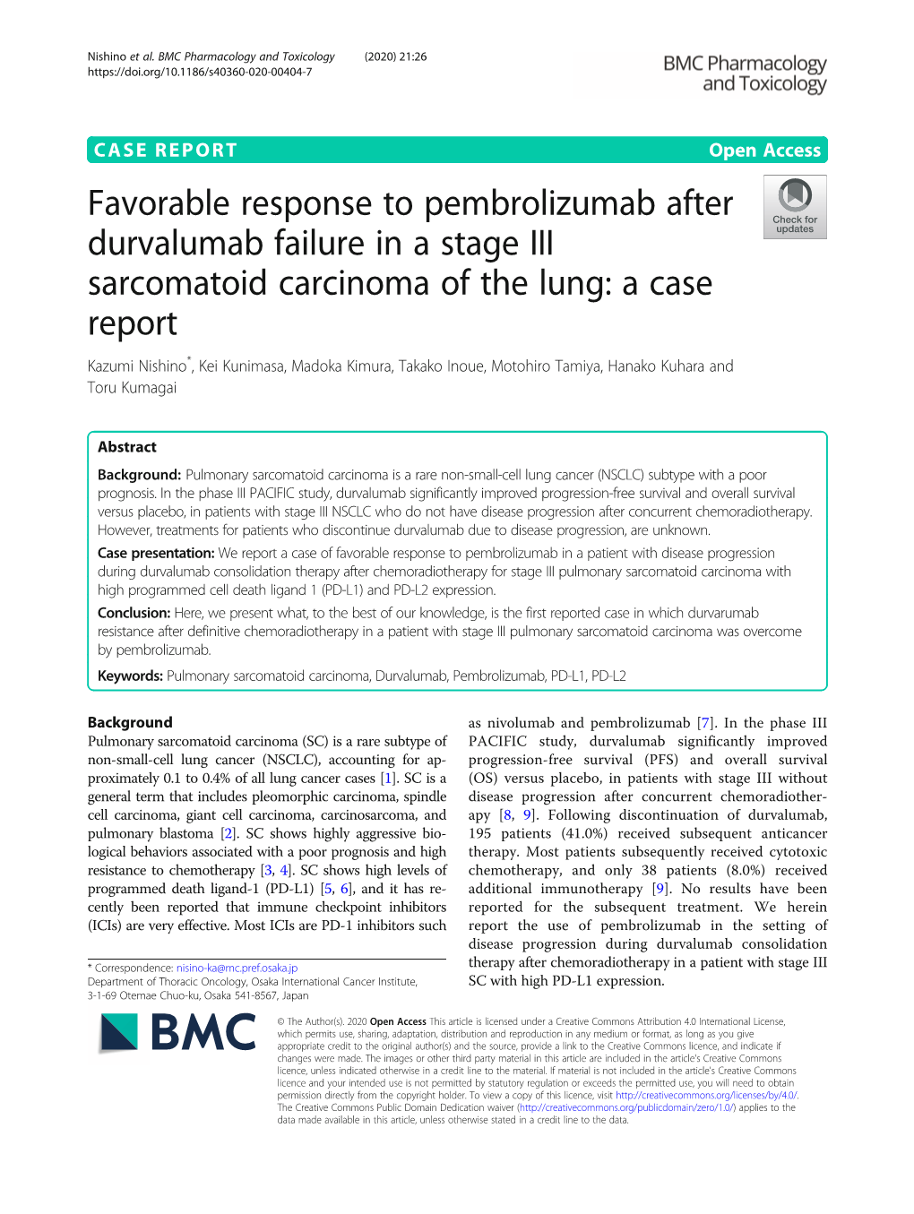 Favorable Response to Pembrolizumab After Durvalumab