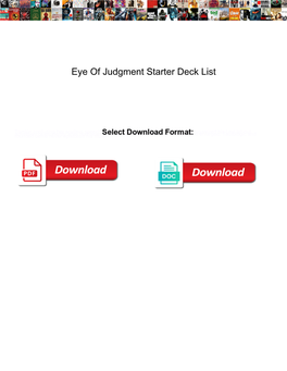 Eye of Judgment Starter Deck List