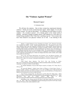 On “Violence Against Women”