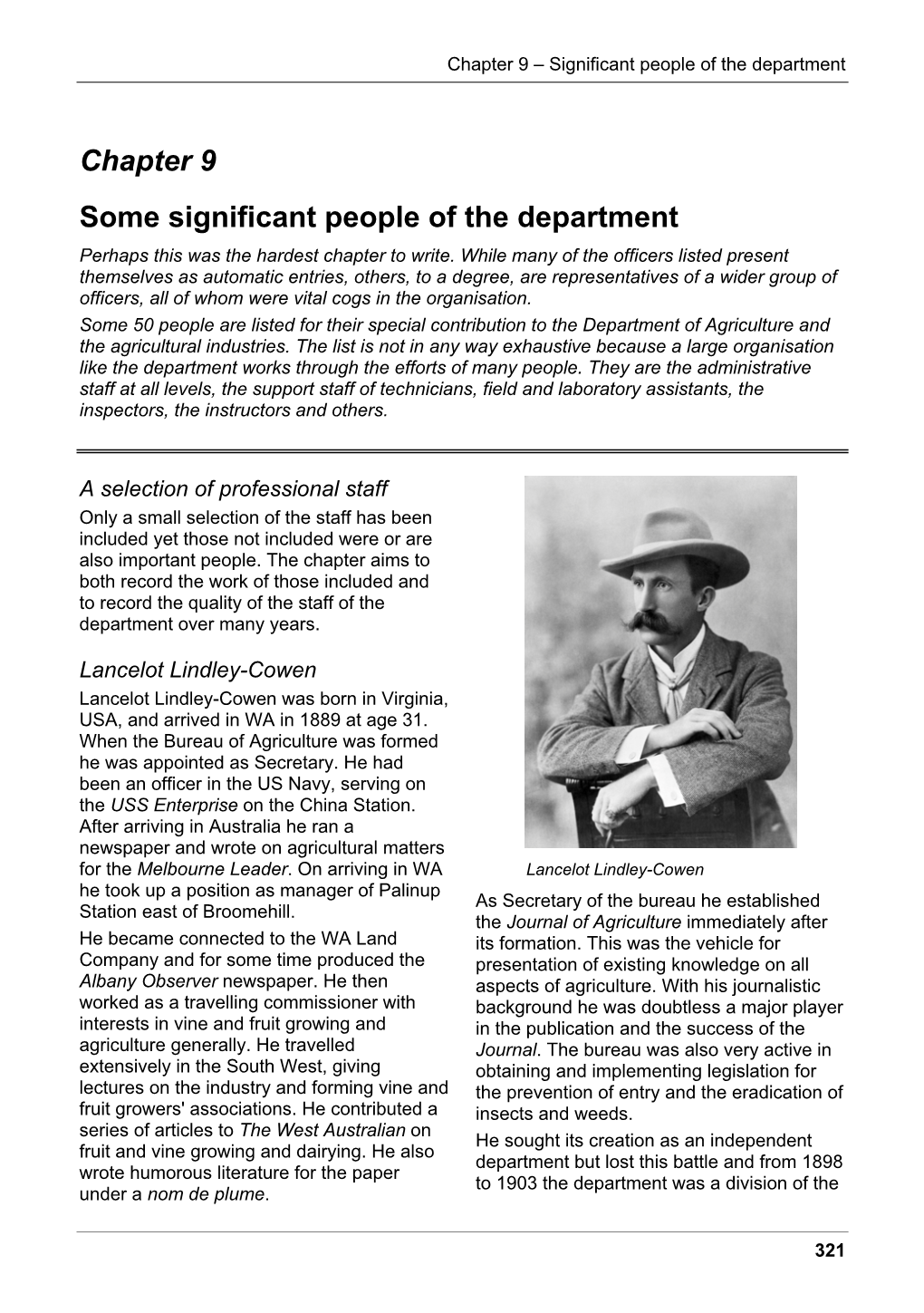 Chapter 9 Some Significant People of the Department Perhaps This Was the Hardest Chapter to Write