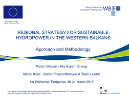 Regional Strategy for Sustainable Hydropower in the Western Balkans