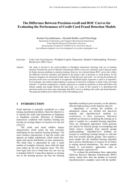 The Difference Between Precision-Recall and ROC Curves for Evaluating the Performance of Credit Card Fraud Detection Models