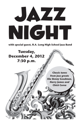 Lower Columbia College Jazz Night Concert, Tuesday, December 4,2