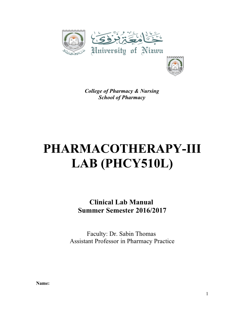 College of Pharmacy & Nursing