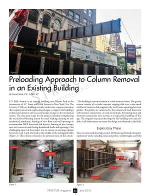 Preloading Approach to Column Removal in an Existing Building by Pratik Shah, P.E., LEED AP