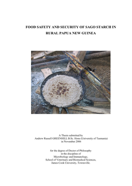 Food Safety and Security of Sago Starch in Rural Papua