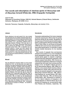Petkovski, 1986) (Copepoda: Cyclopoida