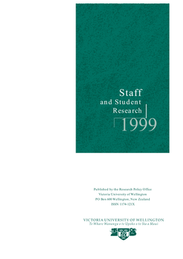 Staff and Student Research 1999