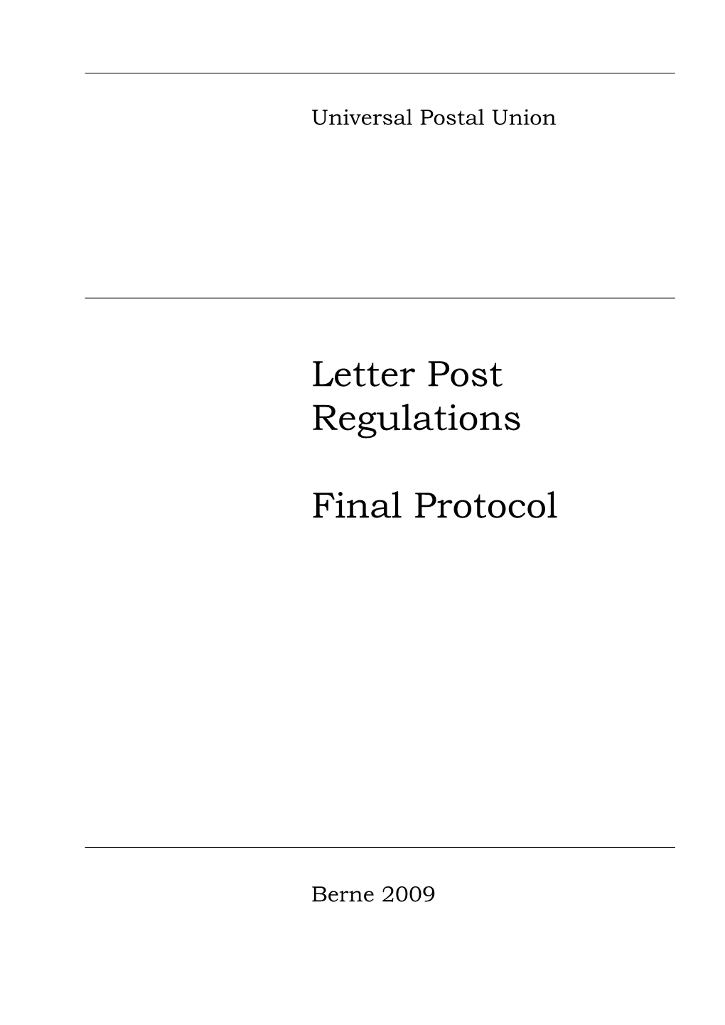 Letter Post Regulations Final Protocol