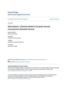 Mismorphism: a Semiotic Model of Computer Security Circumvention (Extended Version)