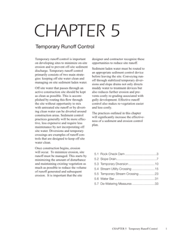 CHAPTER 5 Temporary Runoff Control