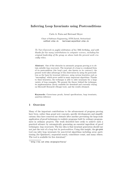 Inferring Loop Invariants Using Postconditions
