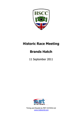 Historic Race Meeting Brands Hatch