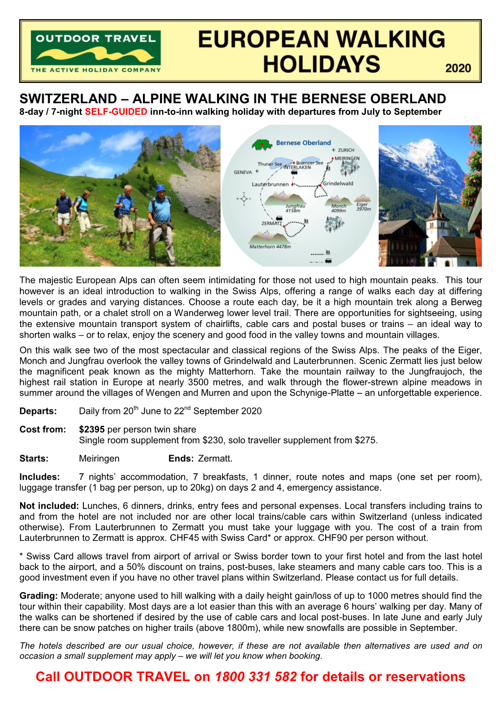 Switzerland Bernese Oberland Self-Guided Walk