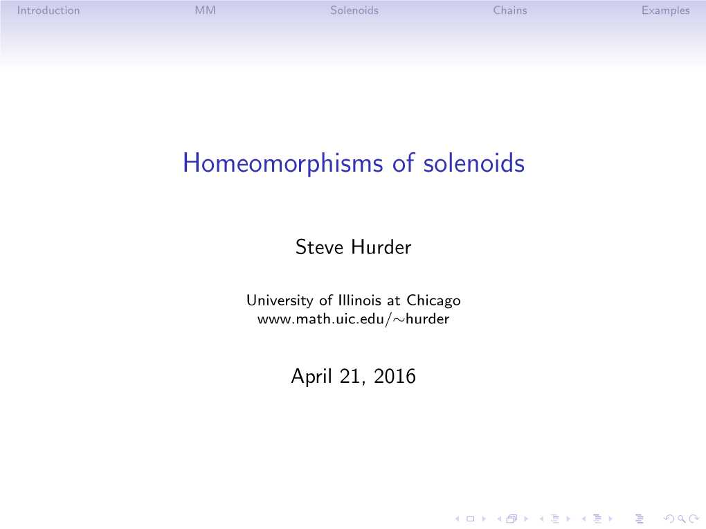 Homeomorphisms of Solenoids