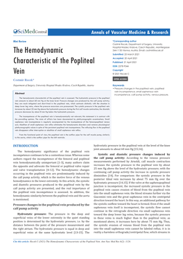 The Hemodynamic Characteristic of the Popliteal Vein Is Assessed