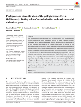 Phylogeny and Diversification of the Gallopheasants (Aves: Galliformes): Testing Roles of Sexual Selection and Environmental Niche Divergence