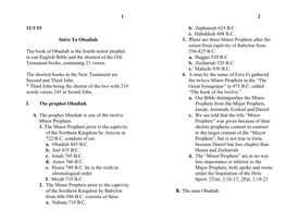 1 2 11/1/15 Intro to Obadiah the Book of Obadiah Is the Fourth Minor