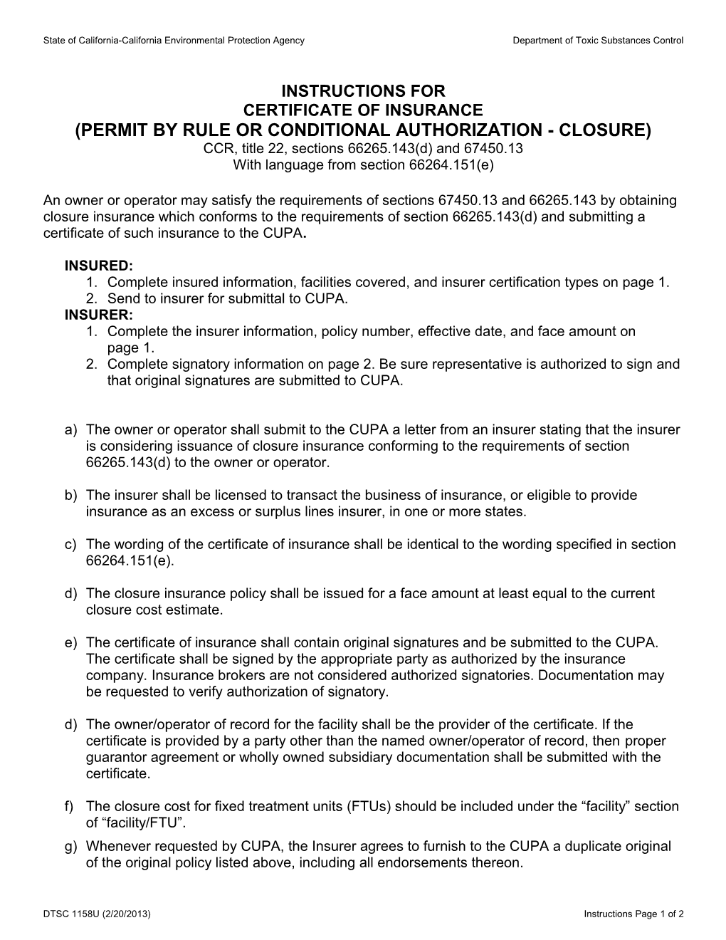 Certificate of Insurance Closure/Post Closure s2