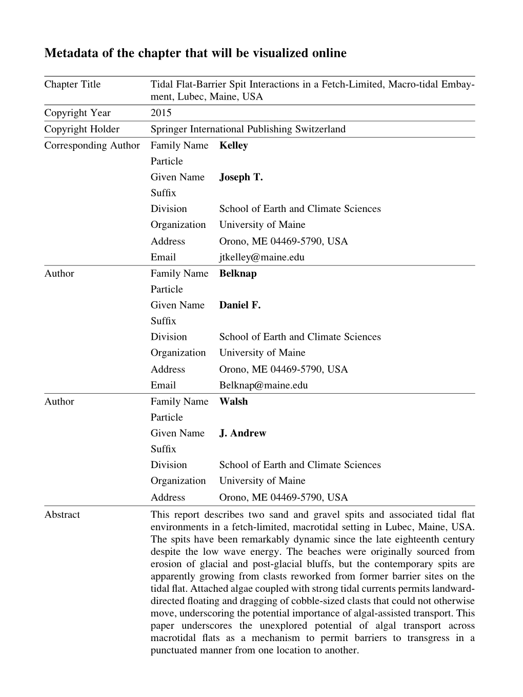 Metadata of the Chapter That Will Be Visualized Online