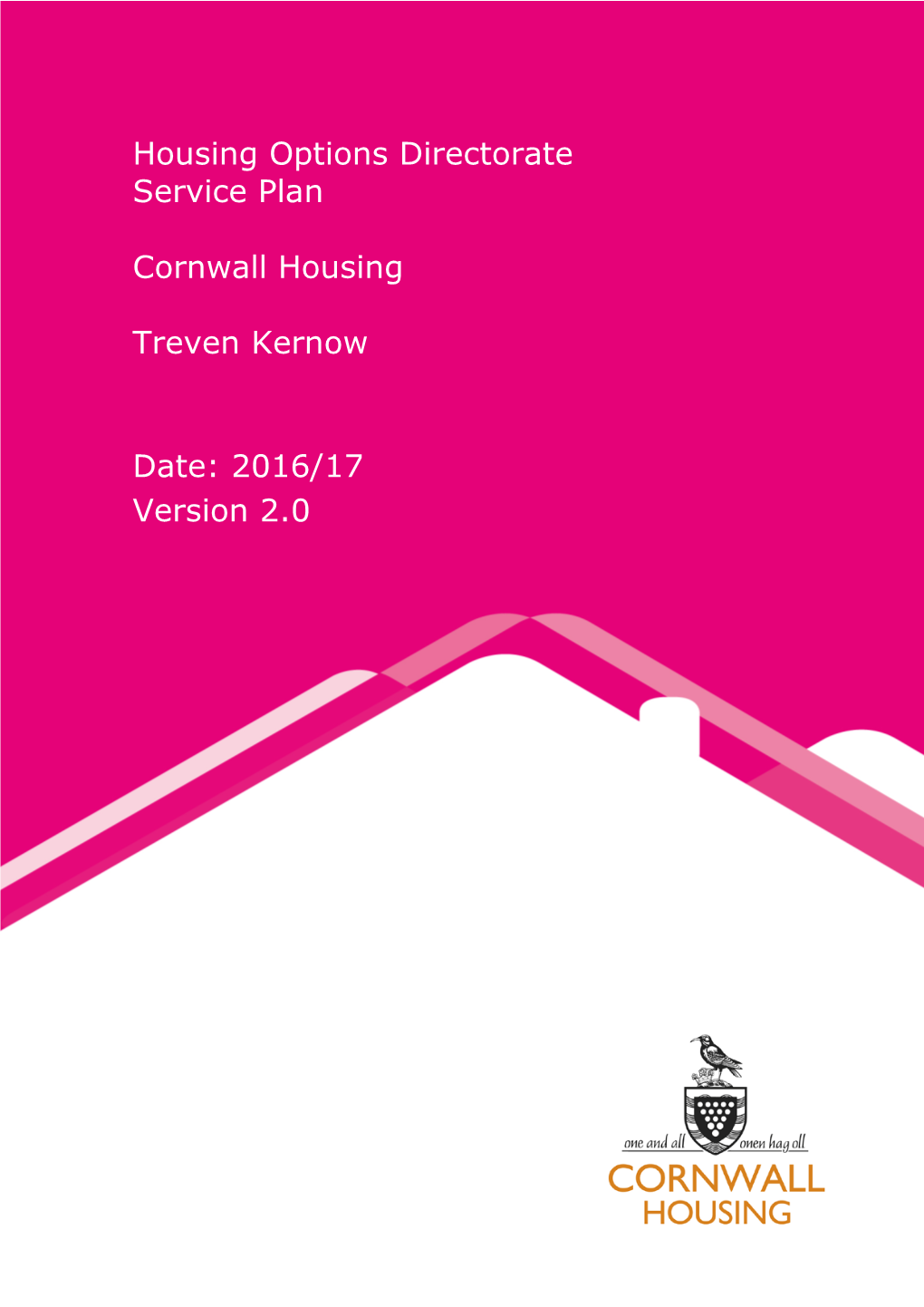 Housing Options Directorate Service Plan Cornwall Housing Treven