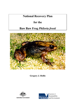 National Recovery Plan for the Baw Baw Frog Philoria Frosti