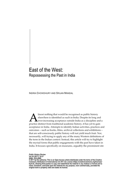 East of the West: Repossessing the Past in India
