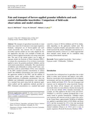 Fate and Transport of Furrow-Applied Granular Tefluthrin and Seed-Coated