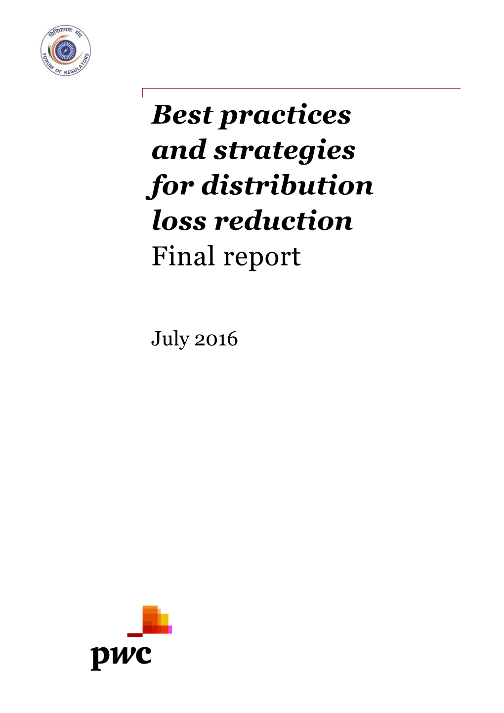 Best Practices and Strategies for Distribution Loss Reduction Final Report