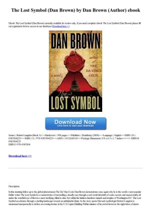 The Lost Symbol (Dan Brown) by Dan Brown (Author) Ebook