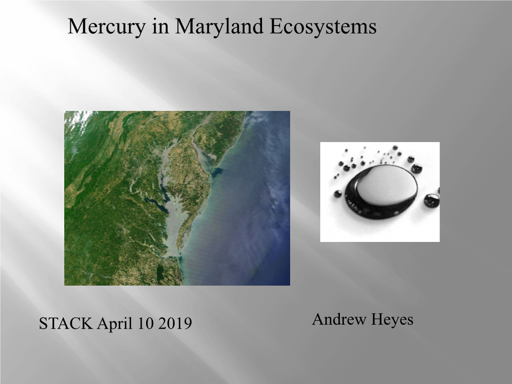 Mercury in Maryland Ecosystems