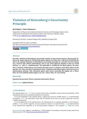 Violation of Heisenberg's Uncertainty Principle