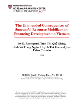 The Unintended Consequences of Successful Resource Mobilization: Financing Development in Vietnam