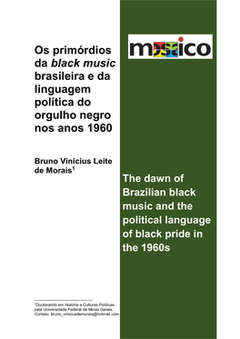 Os Primórdios Da Black Music Brasileira E Da Linguagem Política Do Orgulho Negro Nos Anos 1960