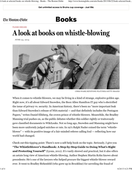 A Look at Selected Books on Whistle-Blowing - Books - the Boston Globe