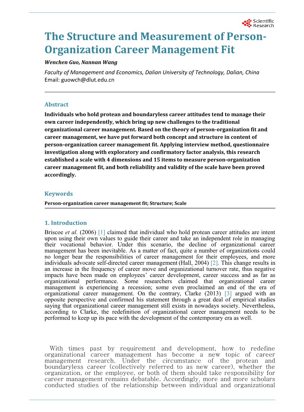 The Structure and Measurement of Person-Organization Career Management Fit