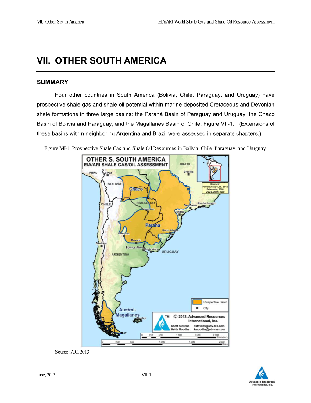 VII. Other South America EIA/ARI World Shale Gas and Shale Oil Resource Assessment