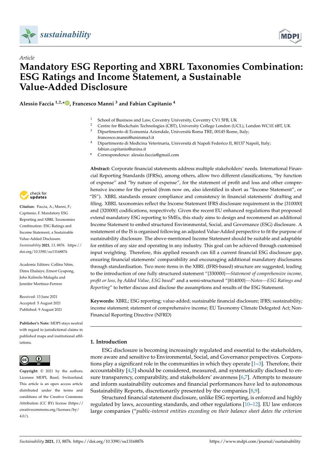 Mandatory ESG Reporting and XBRL Taxonomies Combination: ESG Ratings and Income Statement, a Sustainable Value-Added Disclosure