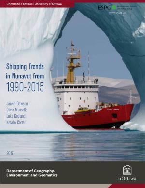 Shipping Trends in Nunavut from 1990-2015