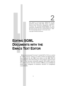 Editing Sgml Documents with the Emacs Text Editor