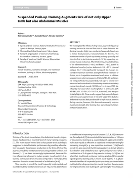 Suspended Push-Up Training Augments Size of Not Only Upper Limb but Also Abdominal Muscles