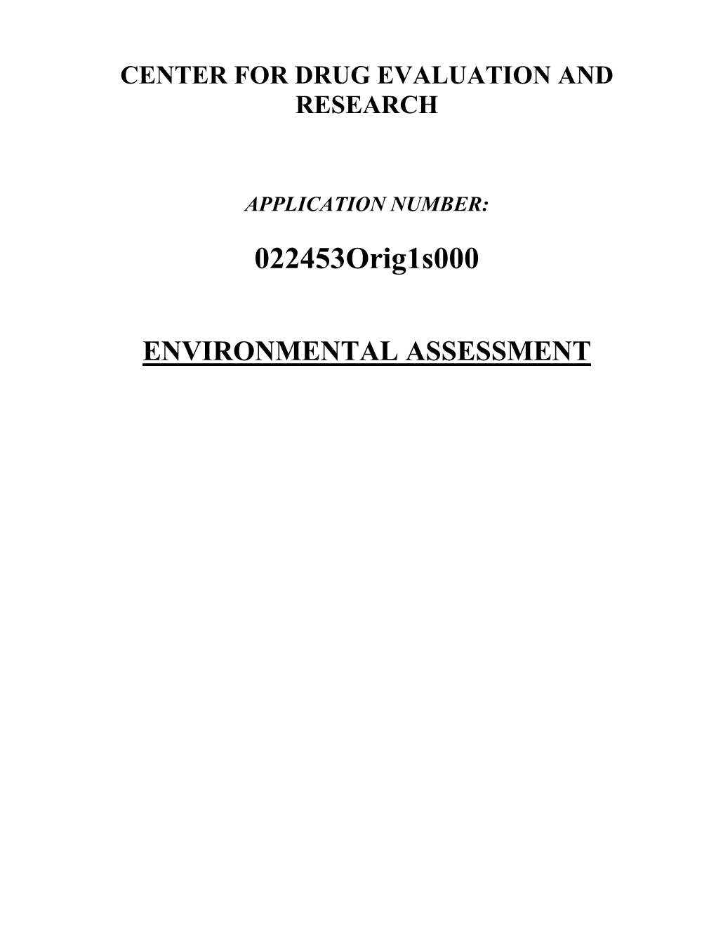 Environmental Assessment