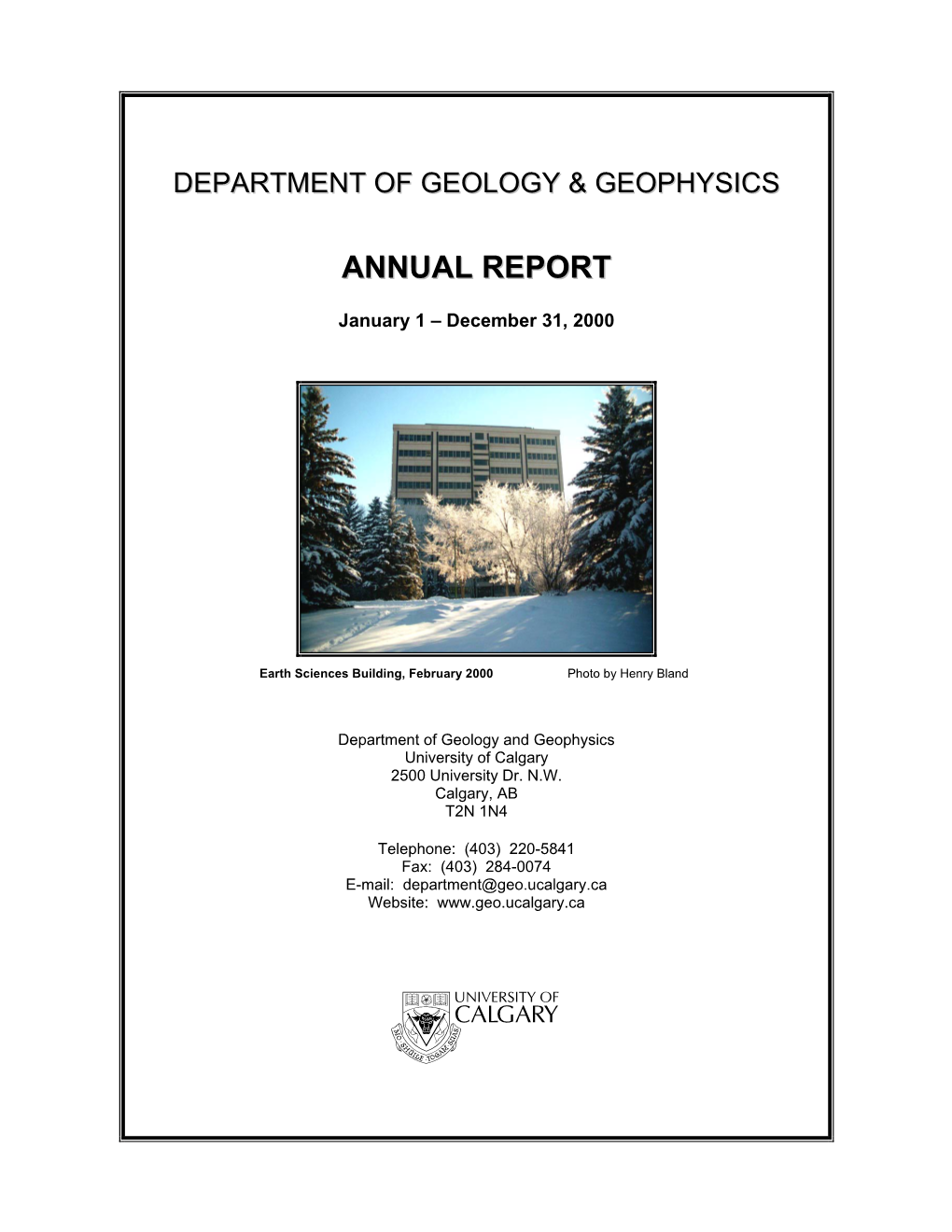 Department of Geology & Geophysics