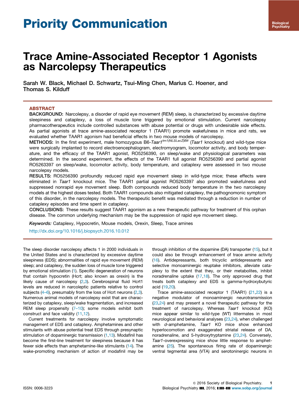 Trace Amine-Associated Receptor 1 Agonists As Narcolepsy Therapeutics