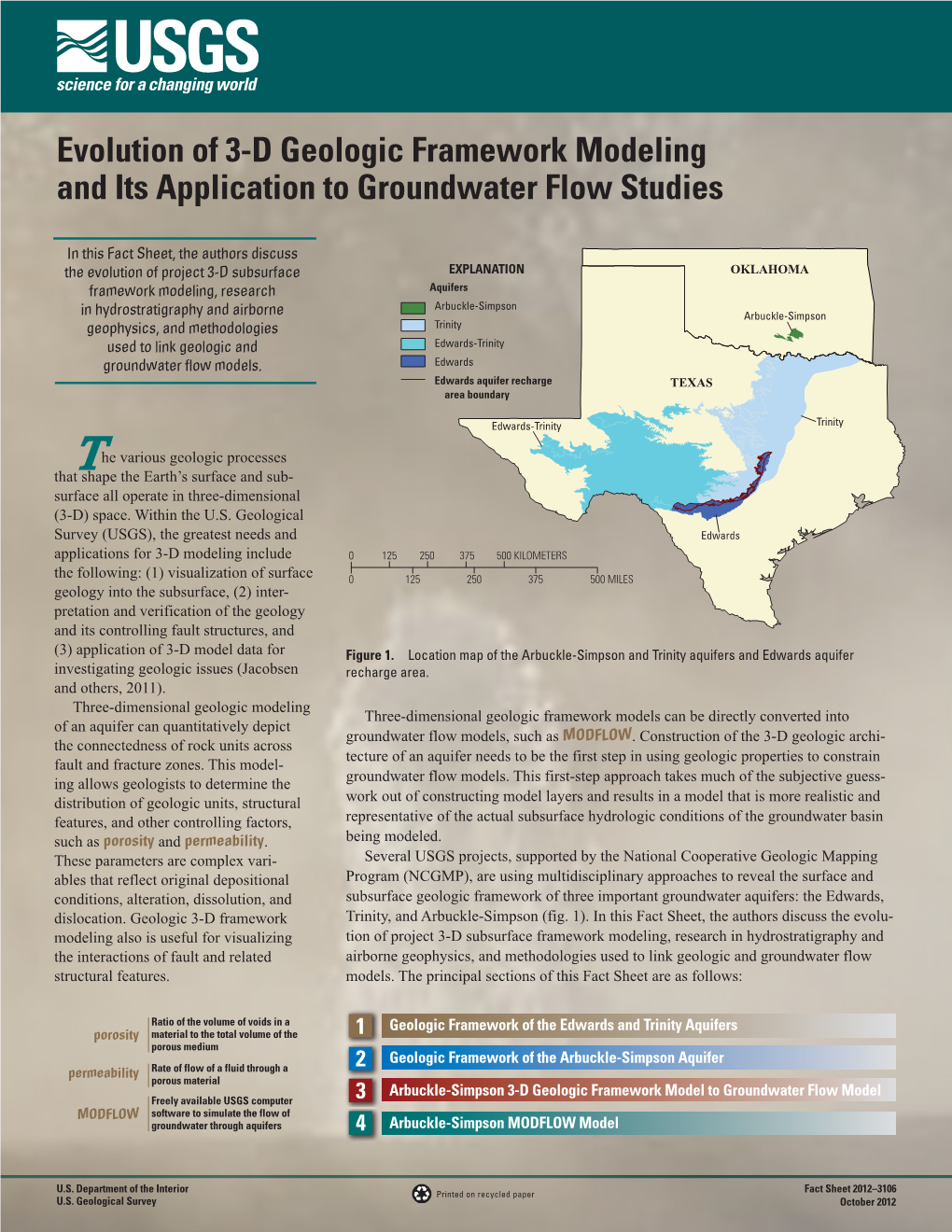 Evolution of 3-D Geologic Framework Modeling and Its Application to Groundwater Flow Studies