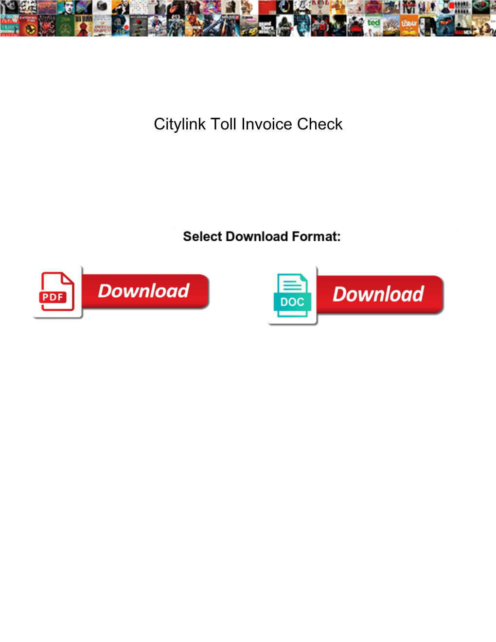 Citylink Toll Invoice Check